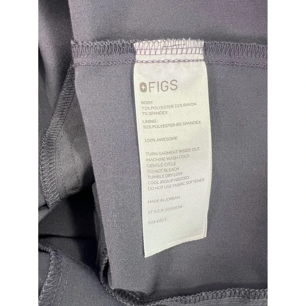 FIGS Technical Collection Graphite Gray Mandarin Collar Scrub Top Womens XS - Picture 12 of 15